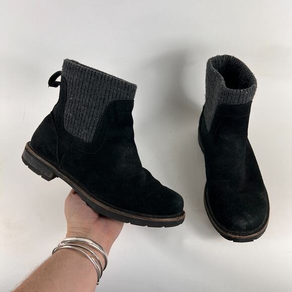 L.L Bean East Point Chelsea boots women's size 7 black leather ankle booties - Picture 1 of 11